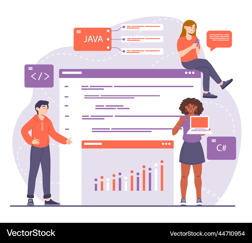 Programmers working concept Programmers working concept vector image