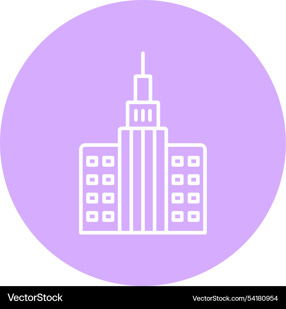 Skycraper line circle icon Vector Image