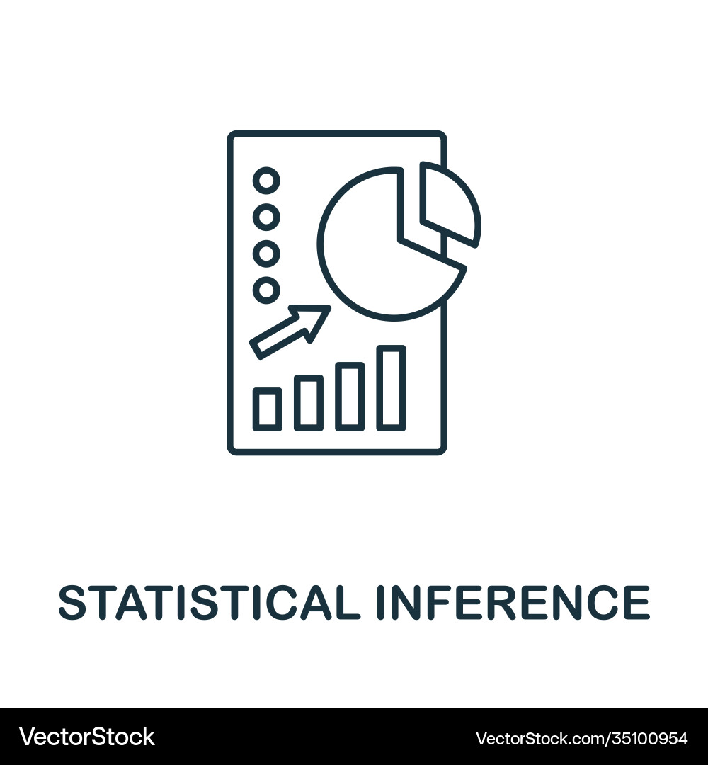 Statistical inference icon line style element vector image