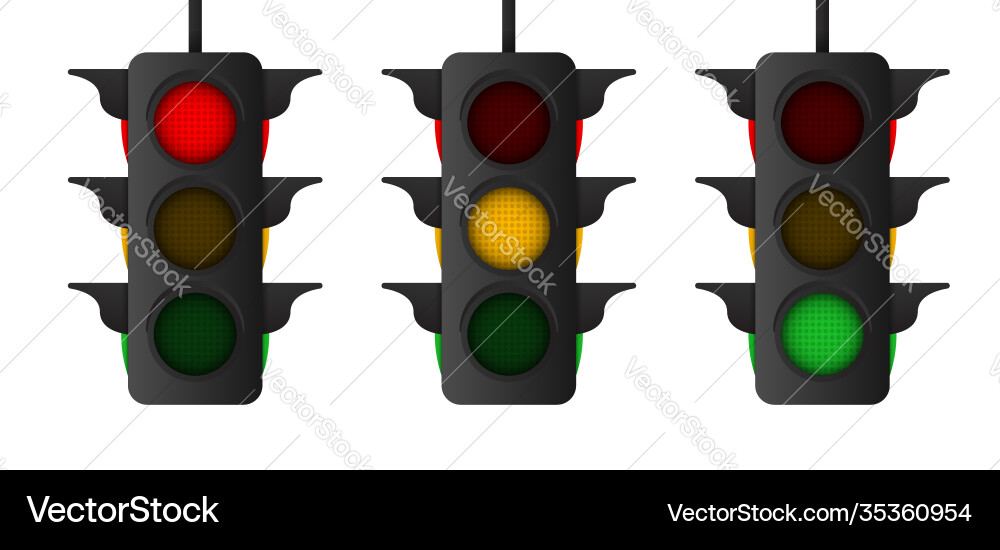 Traffic light with reflection and shadow Traffic light with reflection and shadow vector image
