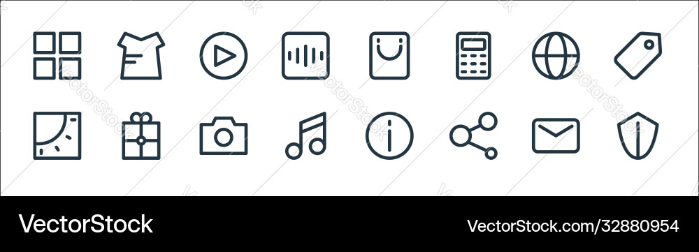 User interface line icons linear set quality User interface line icons linear set quality vector image