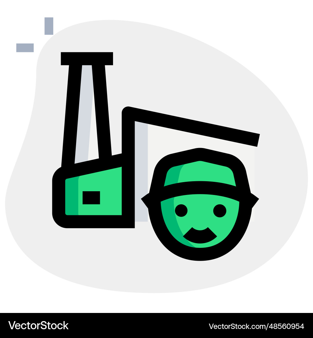 Worker handling a machines in factory vector image