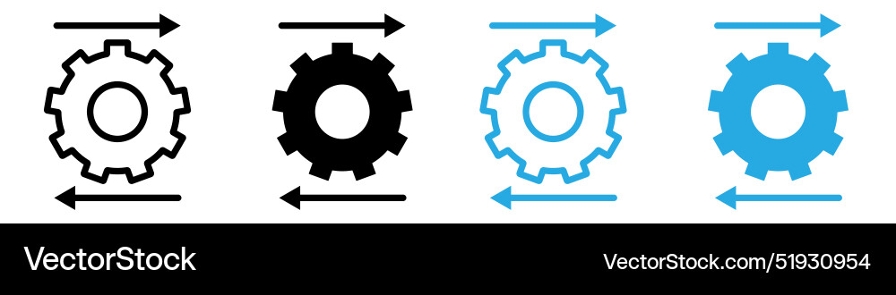 Workflow process icon logo set Vector Image