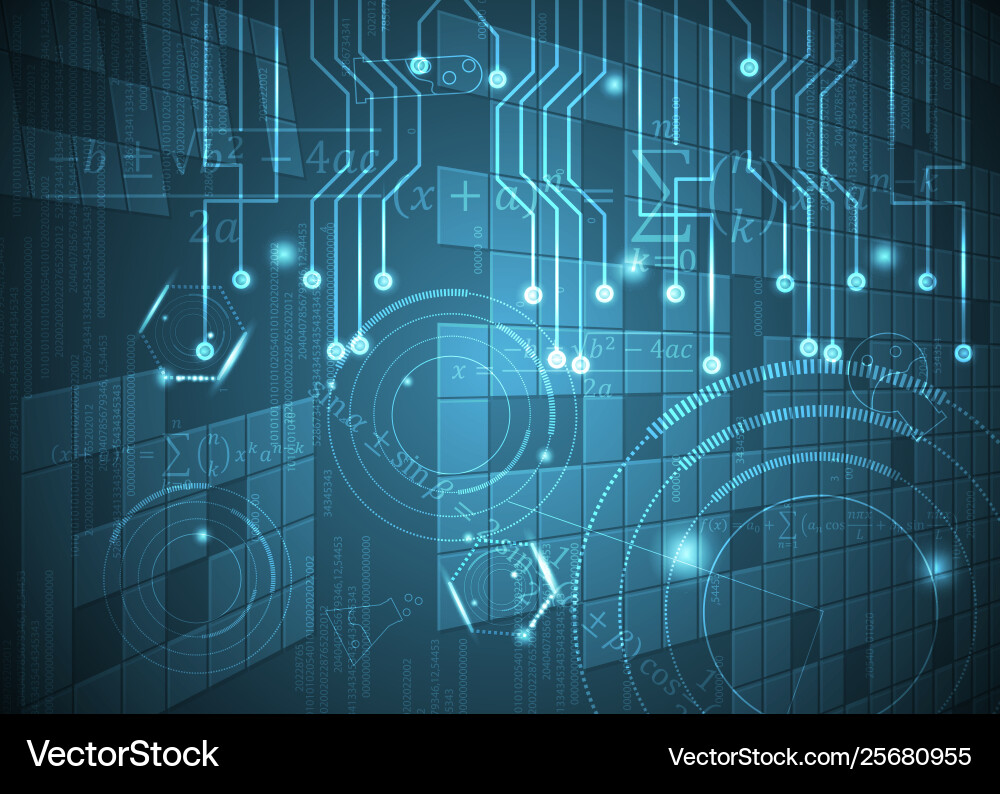 Abstract background 18 formulas code vector image