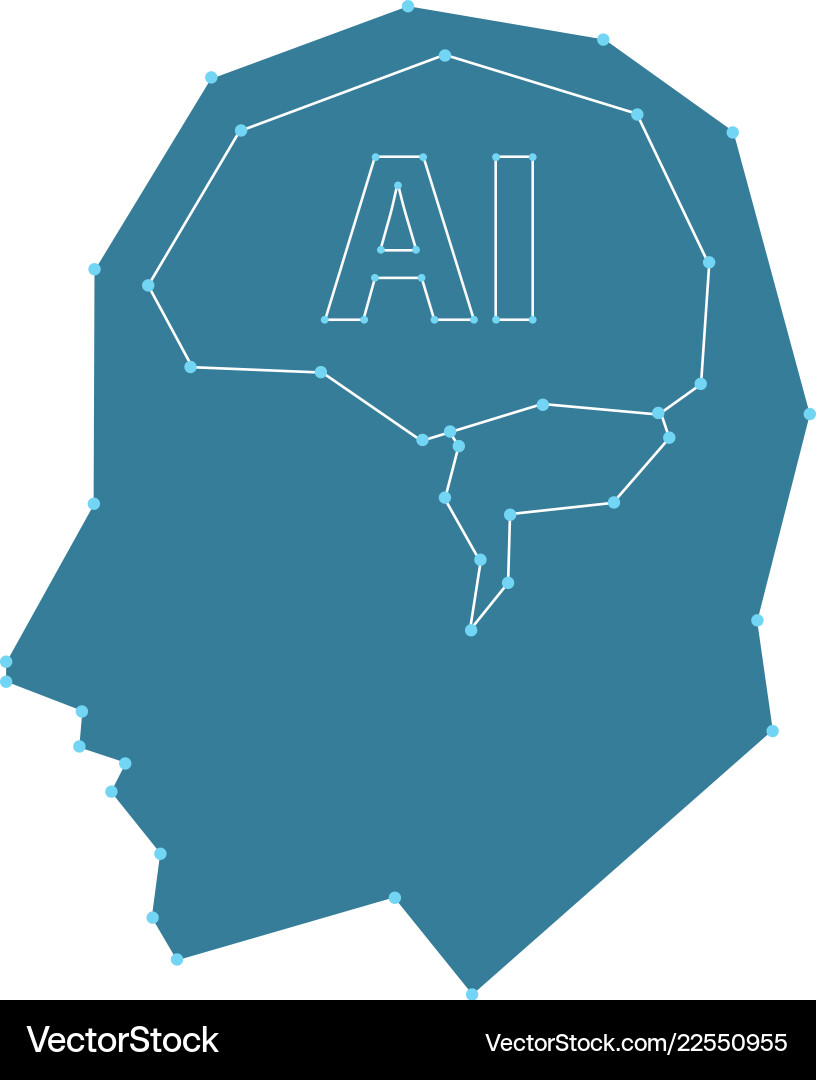 Abstract network ai brain Vector Image