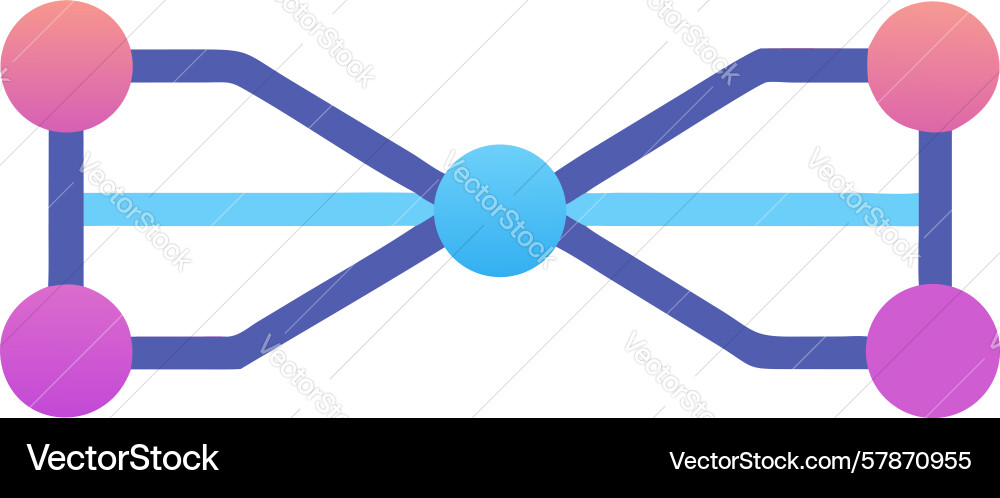 Abstract nodes connection icon design generative Vector Image