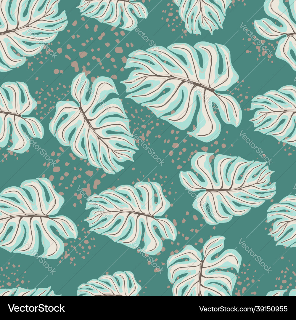 Abstract seamless pattern with blue random palm Abstract seamless pattern with blue random palm Vector Image
