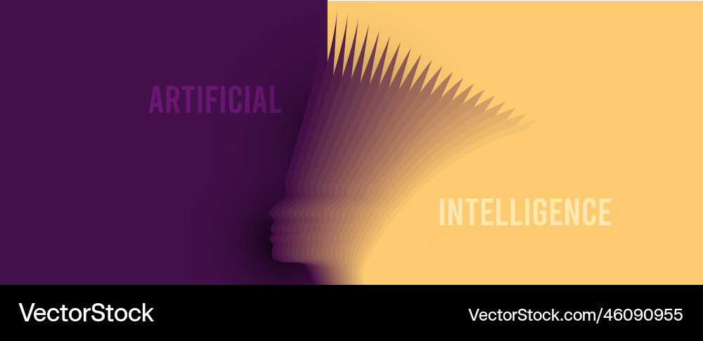 Artificial intelligence technology web background vector image