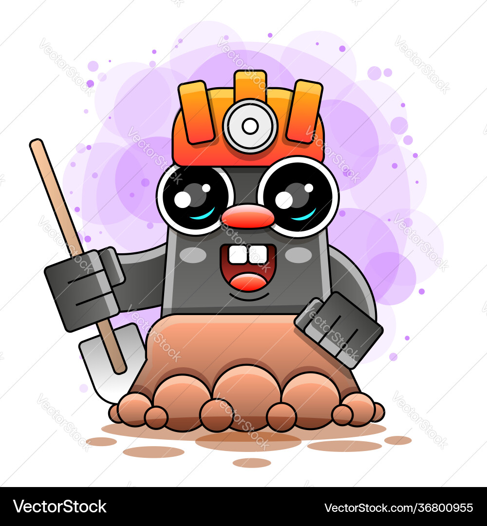 Cartoon funny mole wearing helmet and glasses Cartoon funny mole wearing helmet and glasses vector image