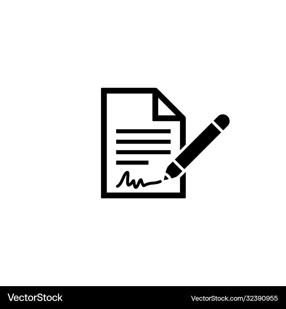 Contract icon with signature business concept Vector Image