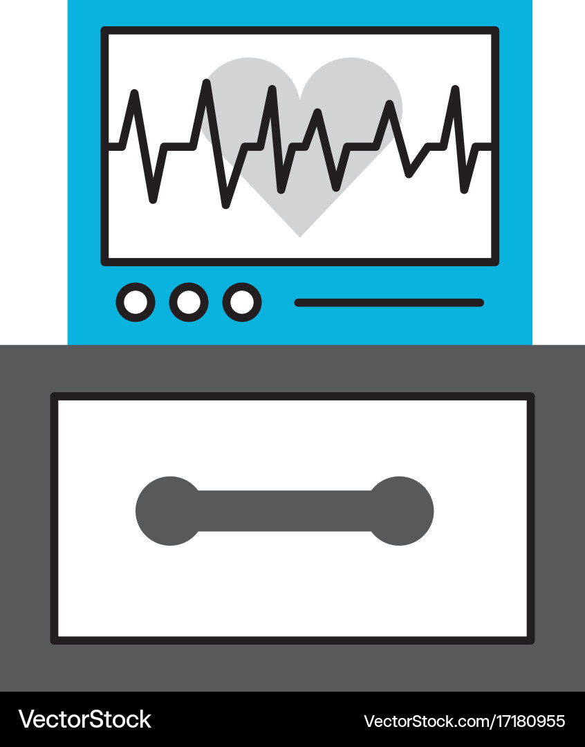 Ecg machine displaying heartbeat monitoring Vector Image