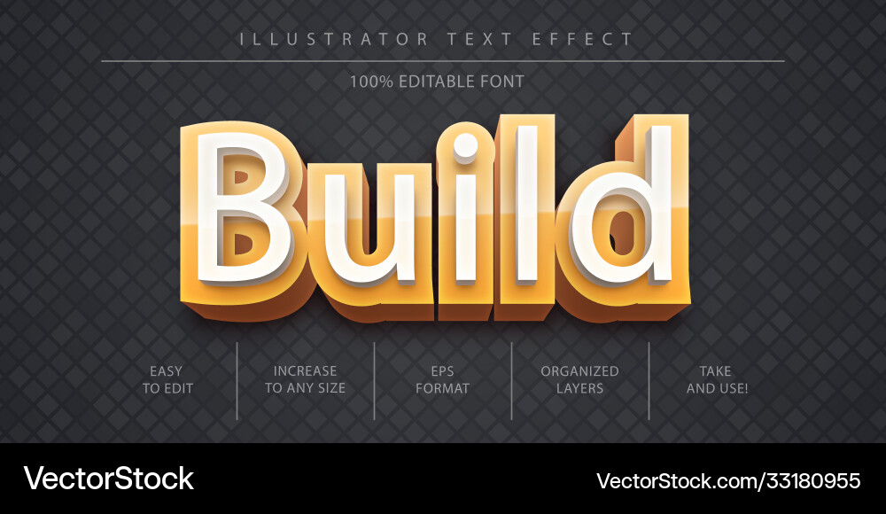 Editable text style effect typography template Editable text style effect typography template vector image