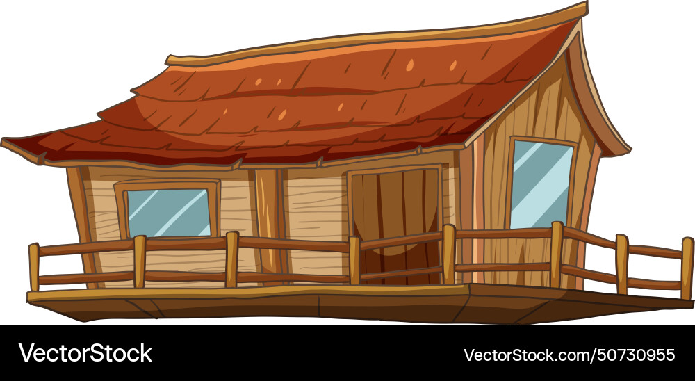 Graphic of a small wooden house Graphic of a small wooden house vector image