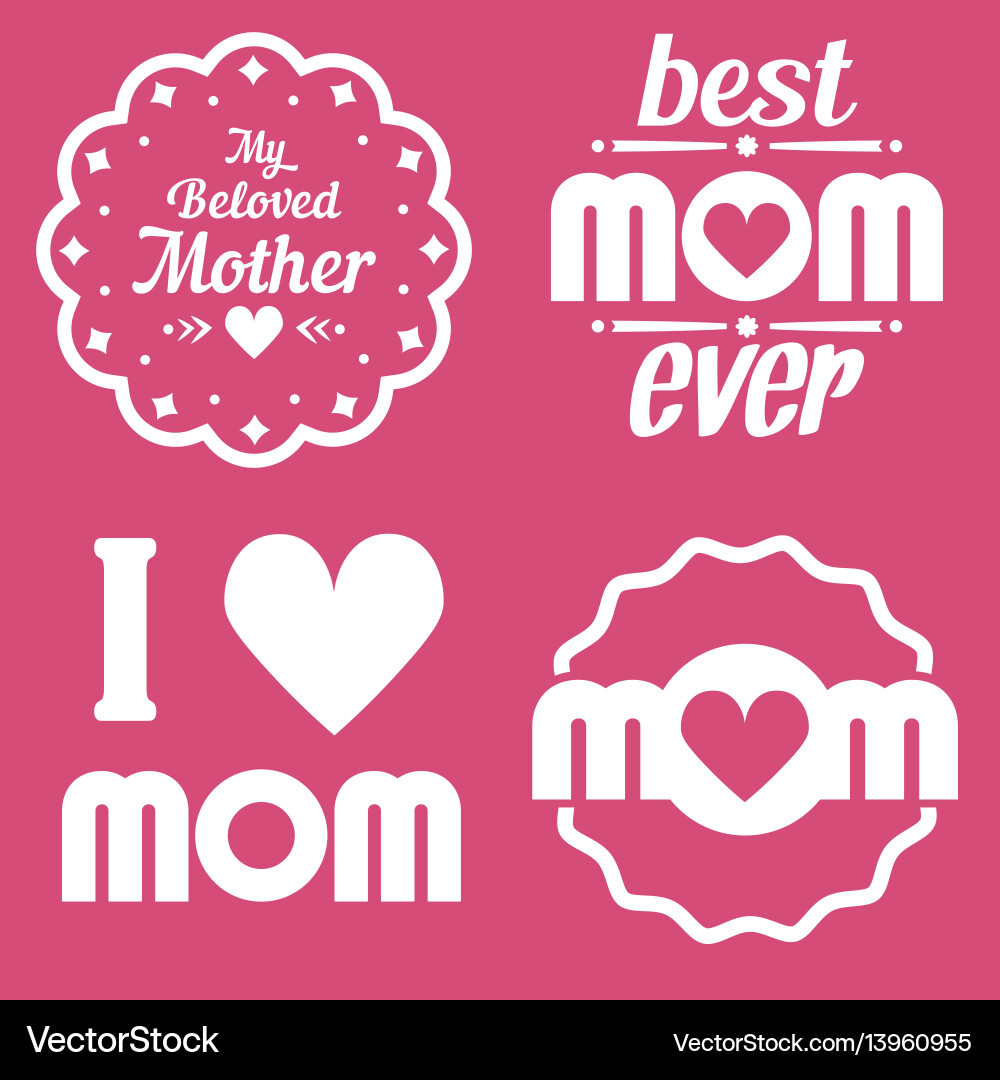 Happy mothers day lettering calligraphic emblems Happy mothers day lettering calligraphic emblems vector image