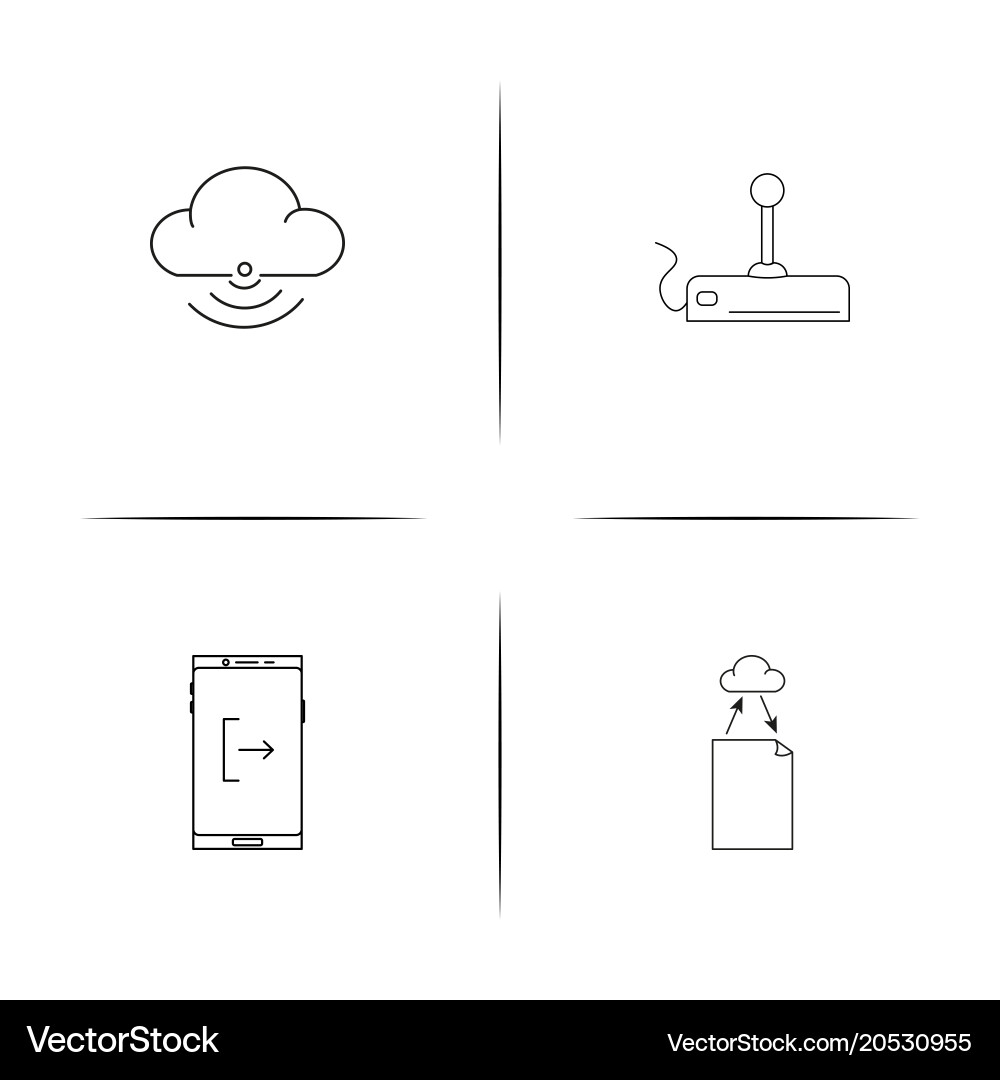 Internet technologies simple linear icons set vector image