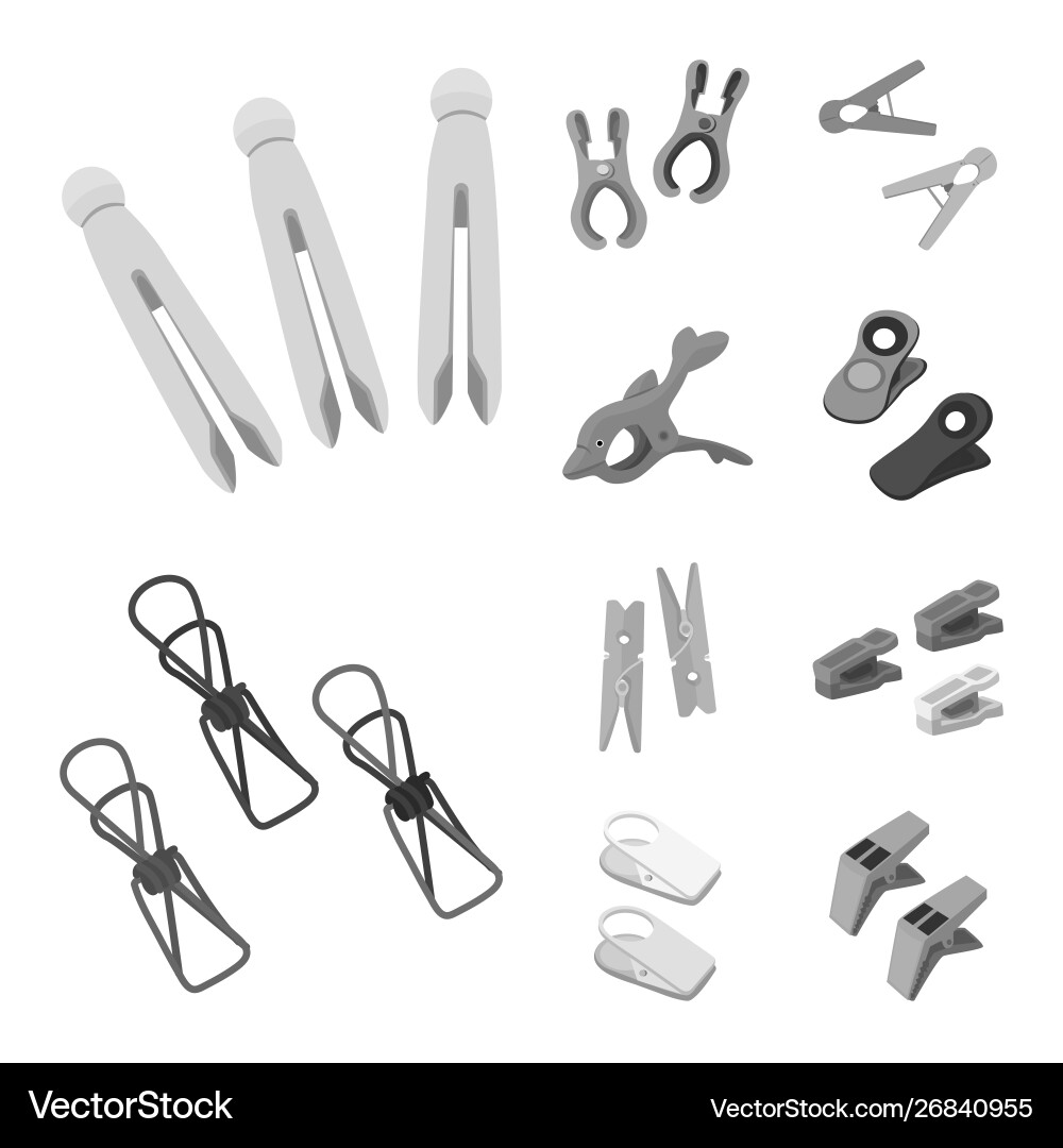 Isolated object hang and collection sign set Isolated object hang and collection sign set vector image