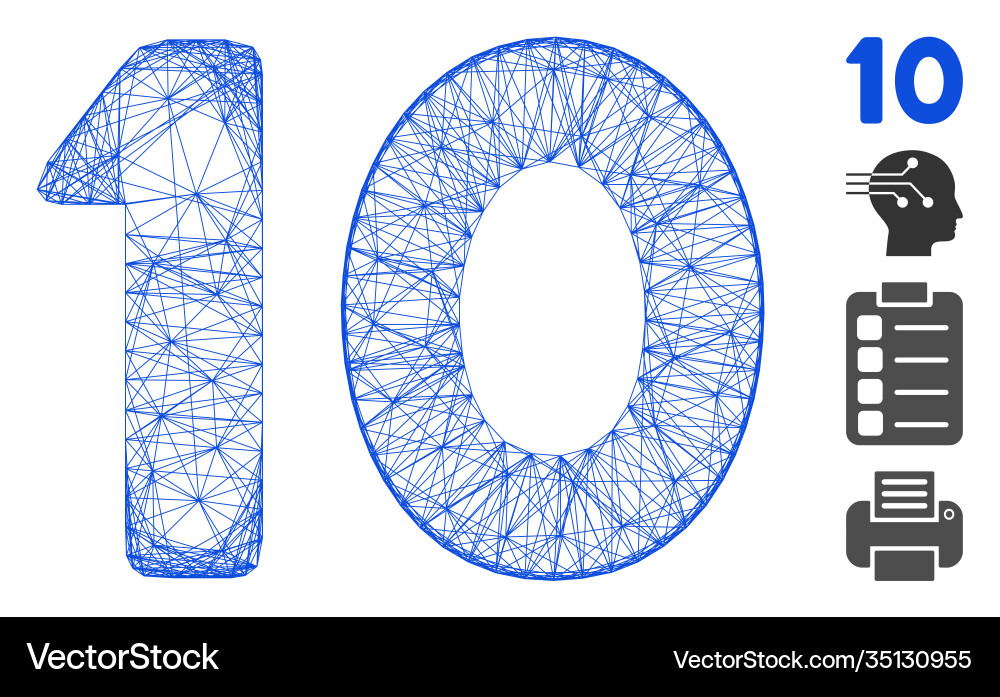 Network 10 digits text mesh Network 10 digits text mesh vector image