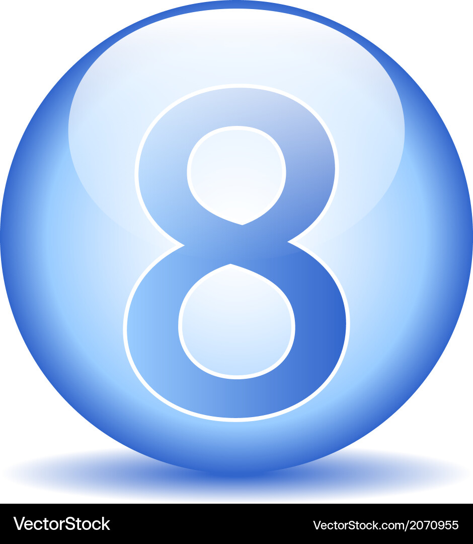 Number eight button Vector Image