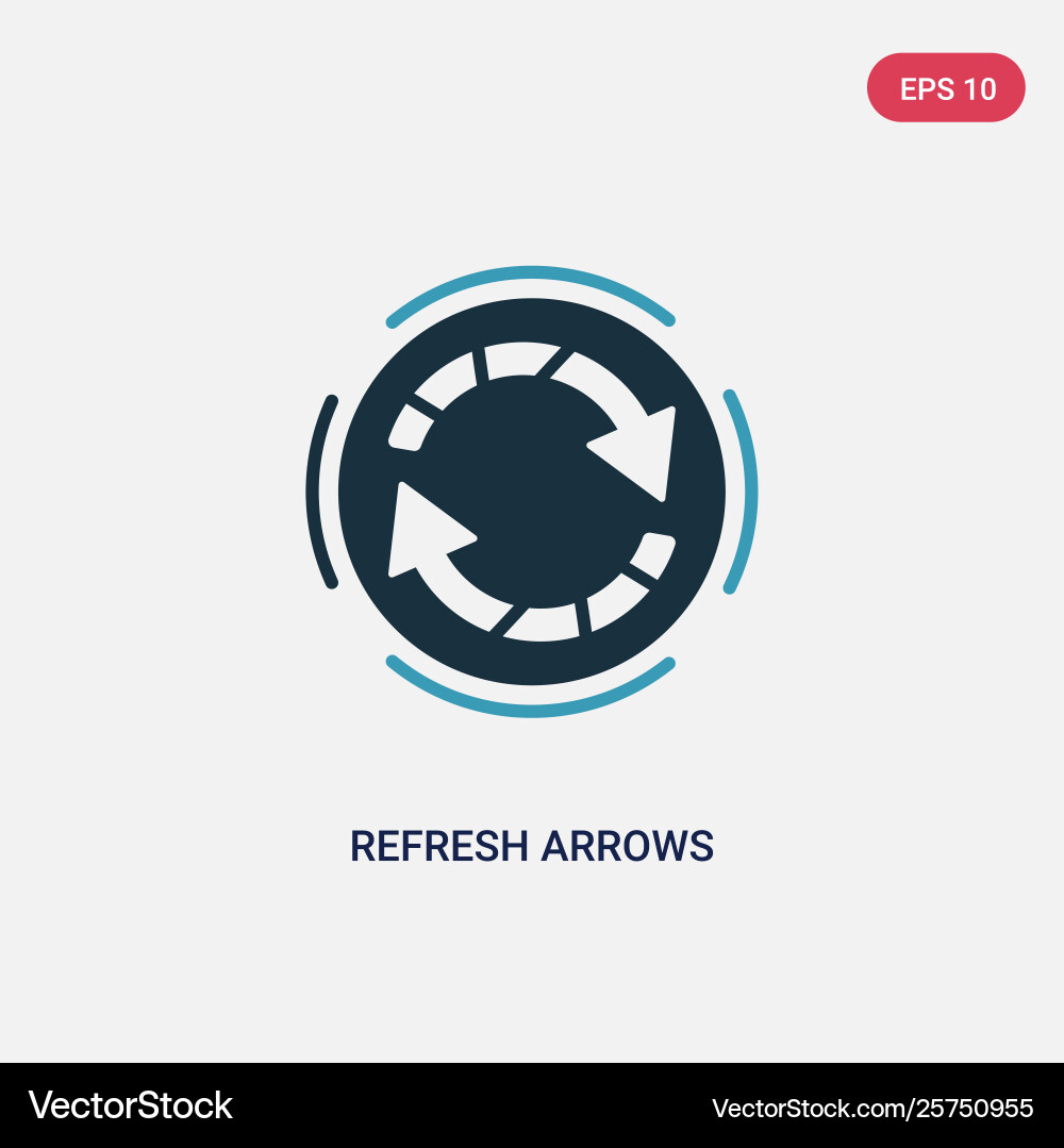 Two color refresh arrows icon from user interface vector image
