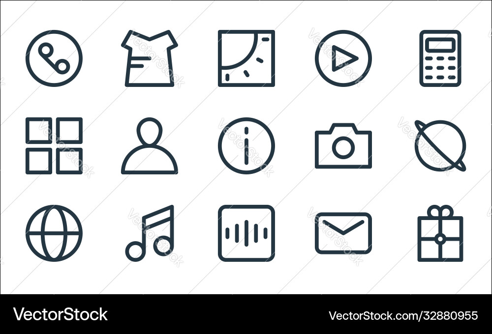 User interface line icons linear set quality User interface line icons linear set quality vector image