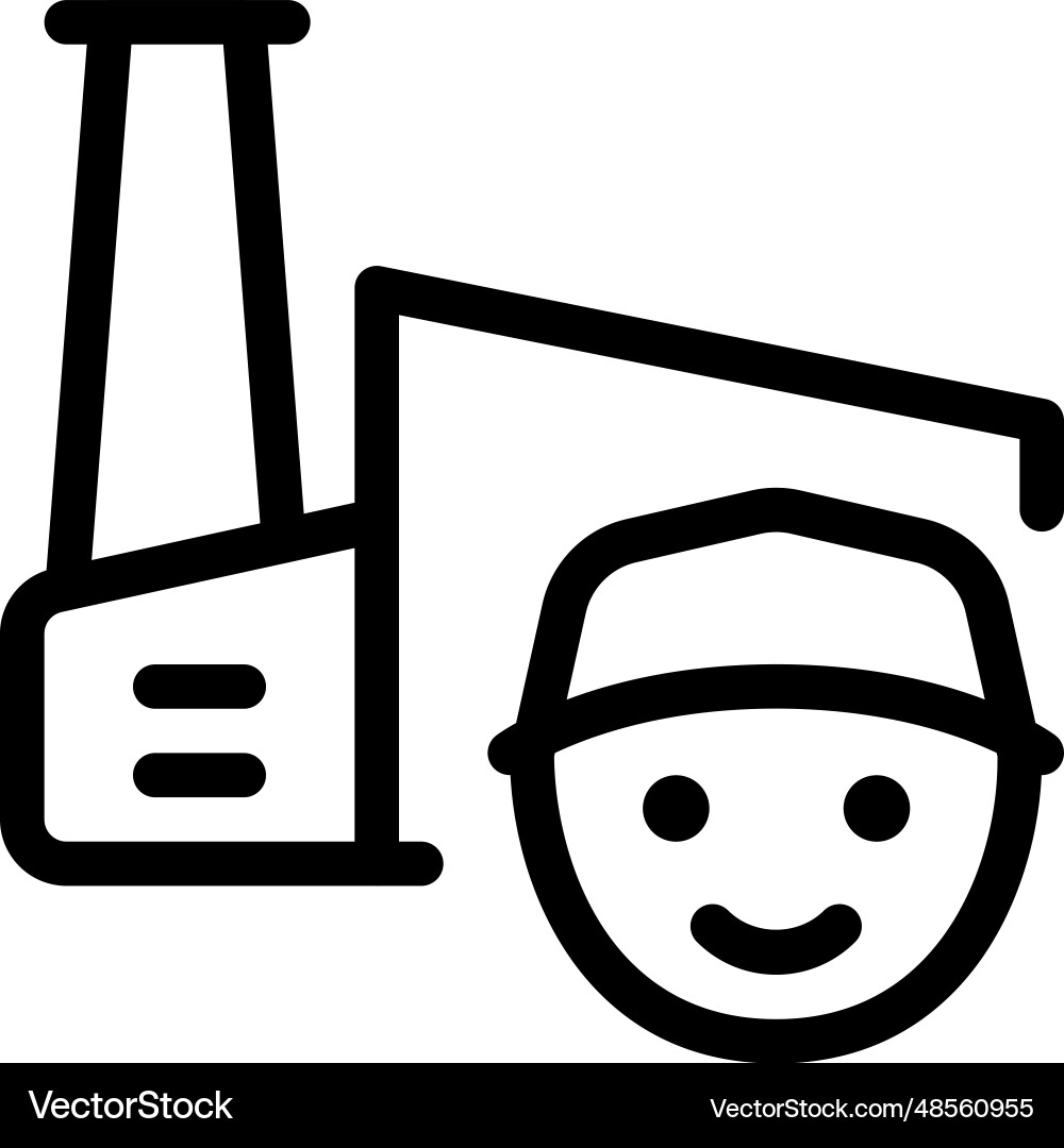 Worker handling a machines in factory vector image