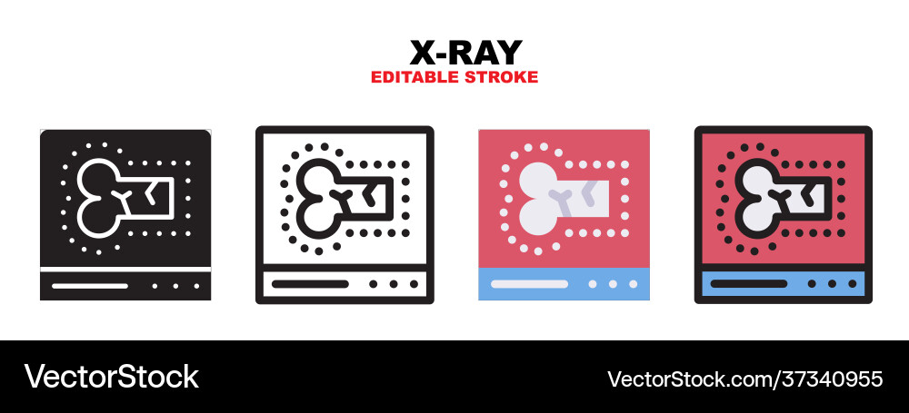 Xray icon set with different styles Xray icon set with different styles vector image