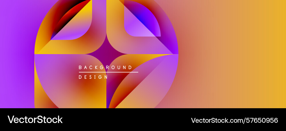 Abstract colorful shapes overlap creating vibrant Vector Image