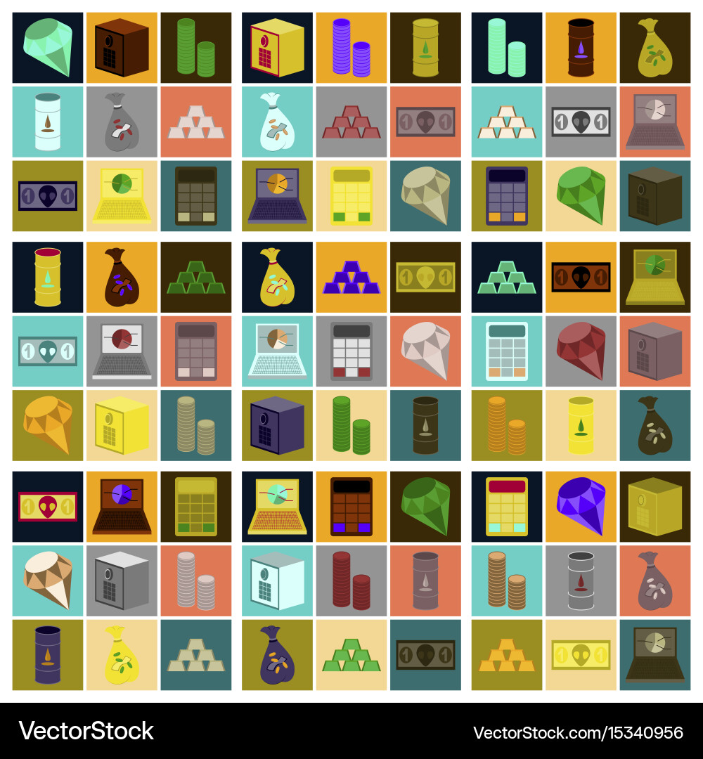 Assembly of flat icons economics business finance Vector Image