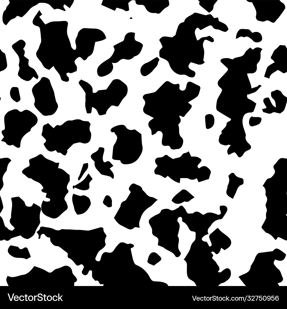 Cow pattern texture seamless black and white Cow pattern texture seamless black and white vector image