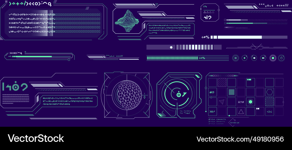 Data elements for sci-fi interface Data elements for sci-fi interface vector image