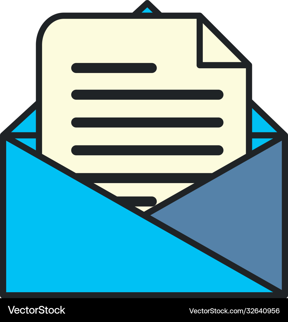 Envelope message line and fill style icon Envelope message line and fill style icon Vector Image