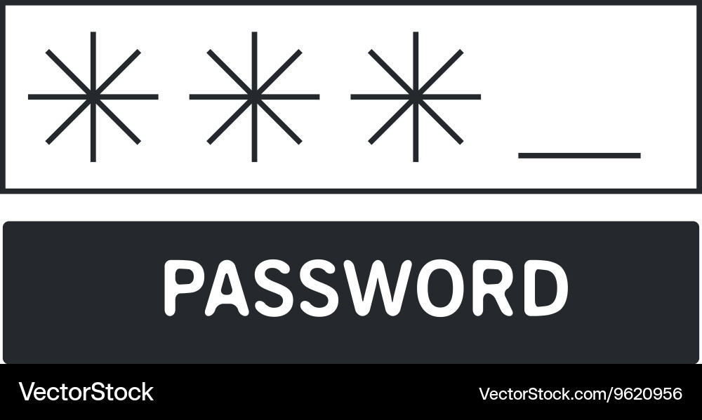 Four digit password icon Royalty Free Vector Image