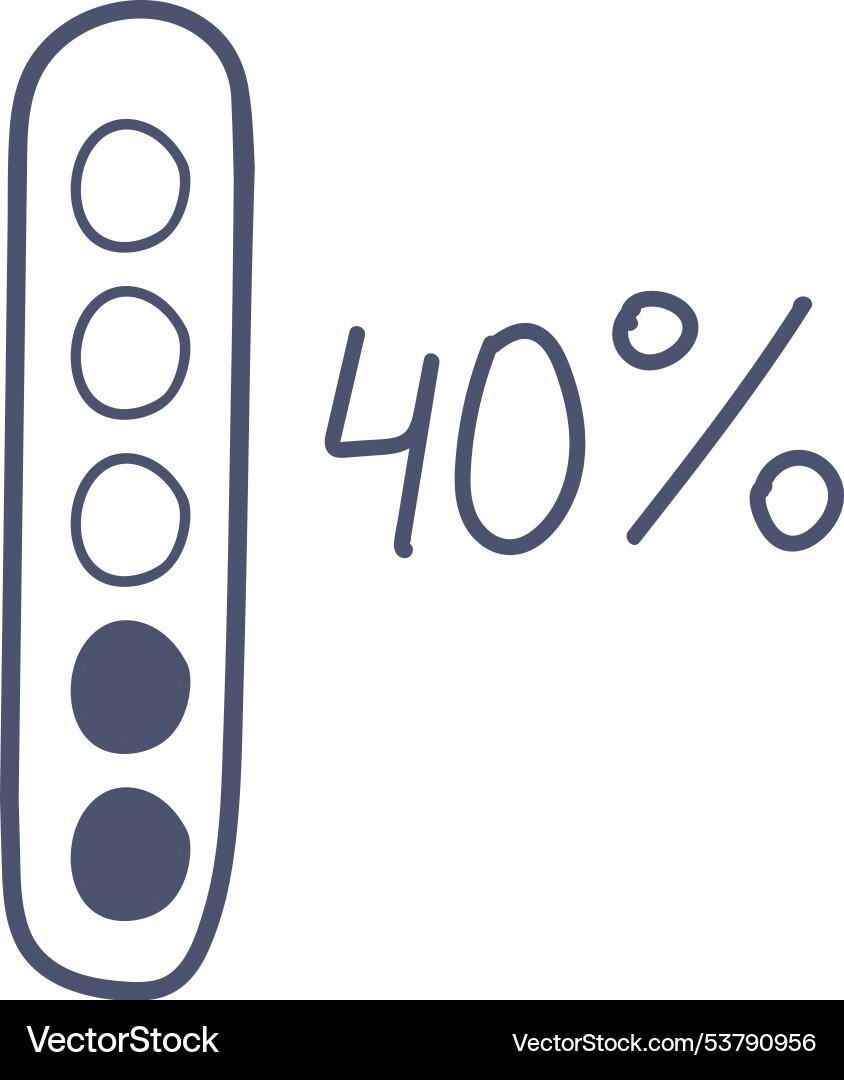 Handdrawn loading bar progress indicator vector image