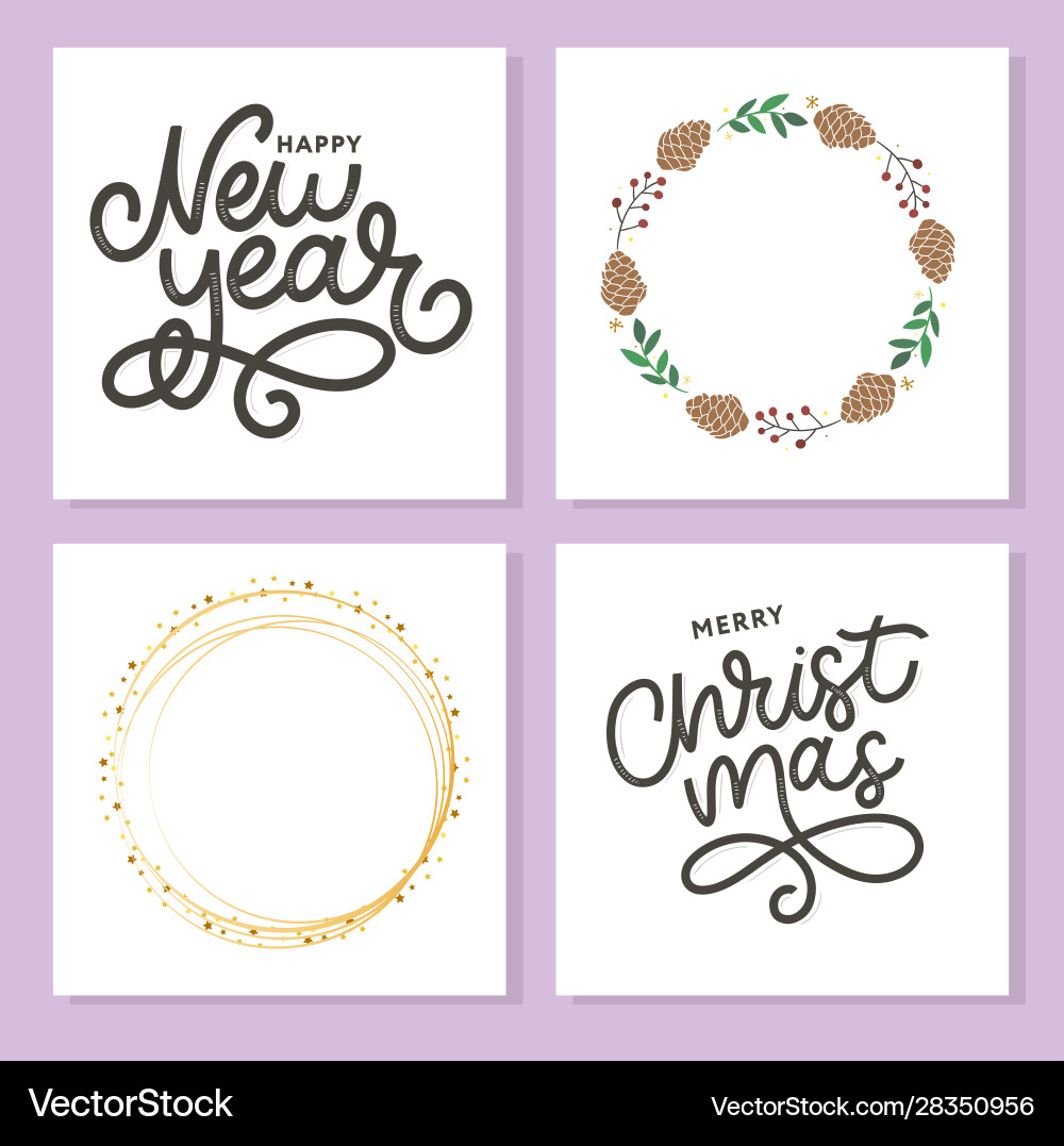 Happy new 2020 year holiday with lettering Happy new 2020 year holiday with lettering vector image