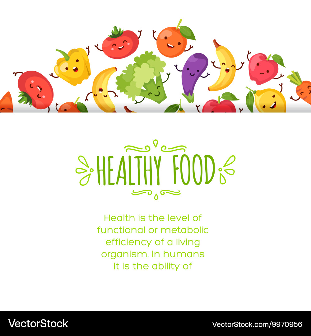 Healthy food cartoon representing – Royalty-Free Vector | VectorStock, image size:1000x1080