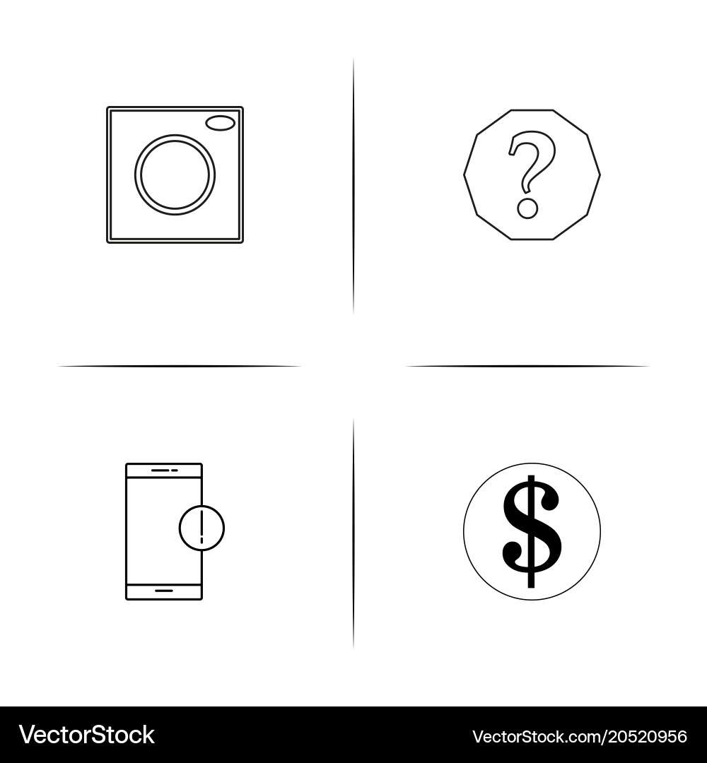 Internet of things simple linear icons set vector image