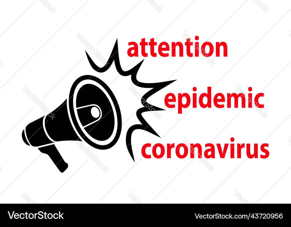 Megaphone Aufmerksamkeit epidemic coronavirus covid-19 Megaphone Aufmerksamkeit epidemic coronavirus covid-19 vektorbild