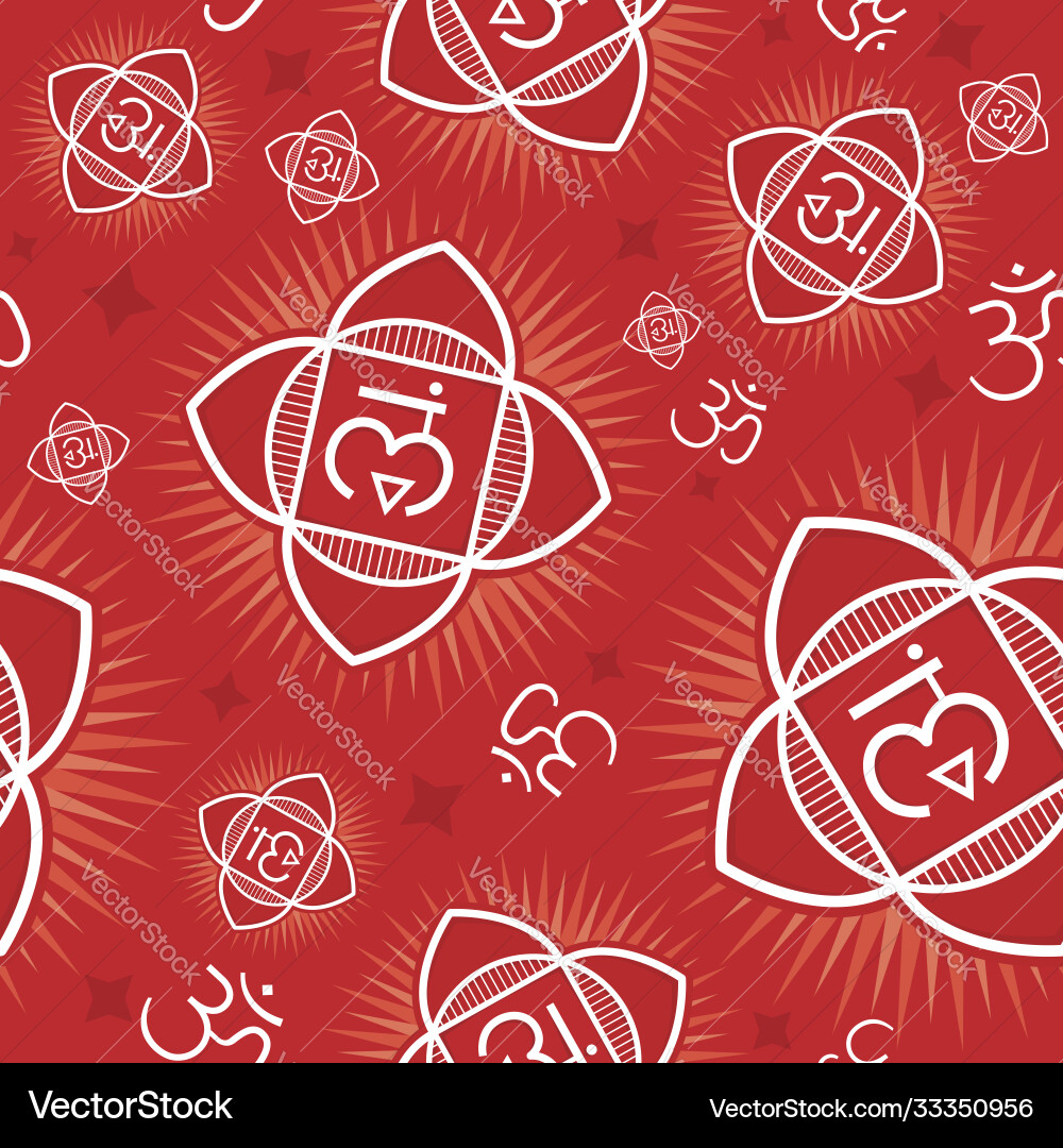 Seamless pattern with muladhara chakra Seamless pattern with muladhara chakra vector image