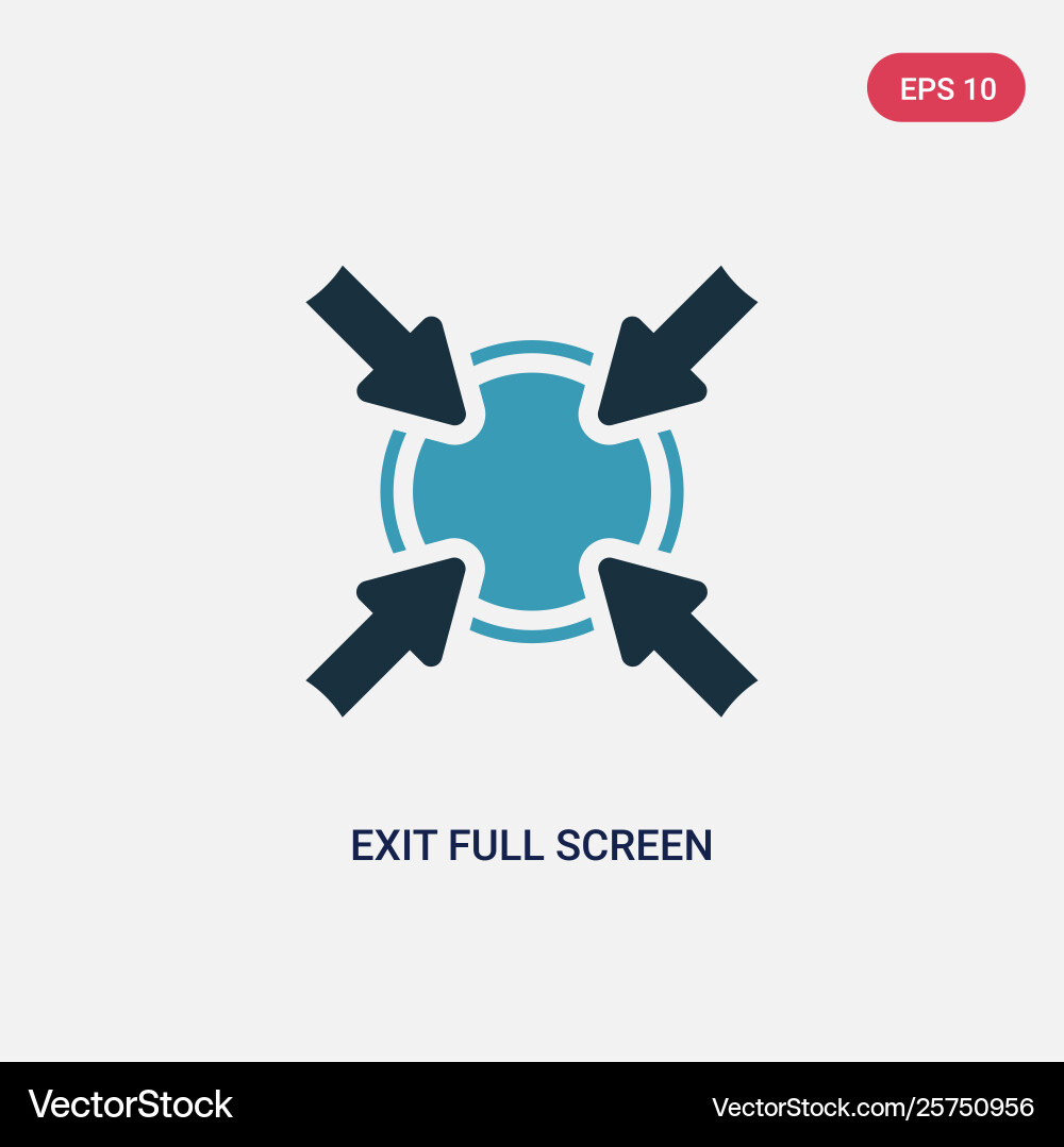Two color exit full screen arrows icon from user vector image