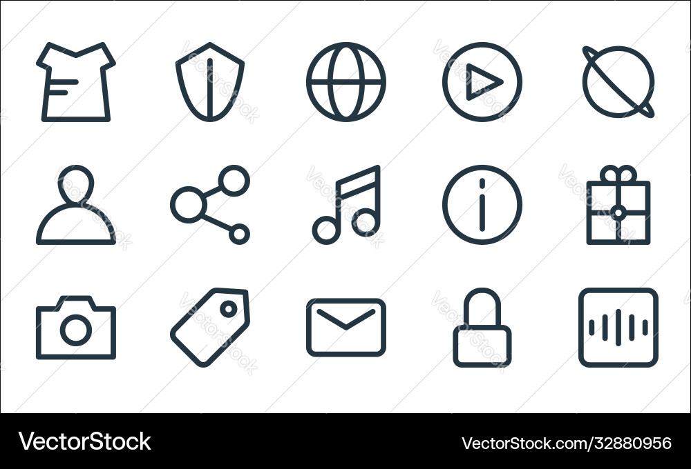 User interface line icons linear set quality User interface line icons linear set quality vector image