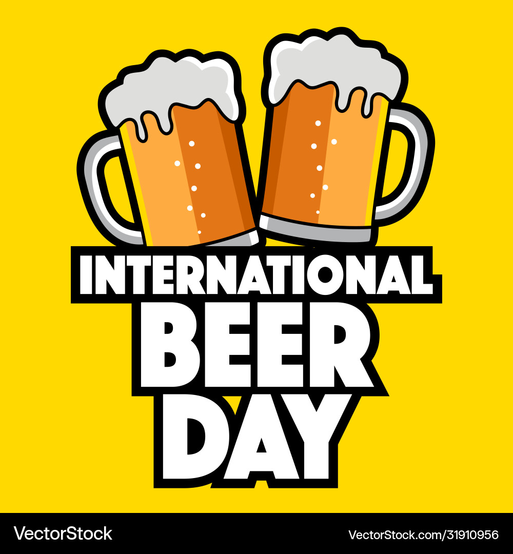 Zwei Biergläser für internationales Tagessymbol Zwei Biergläser für internationales Tagessymbol vektorbild