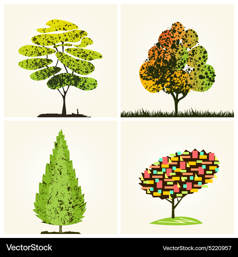 Abstract colorful trees background vector image