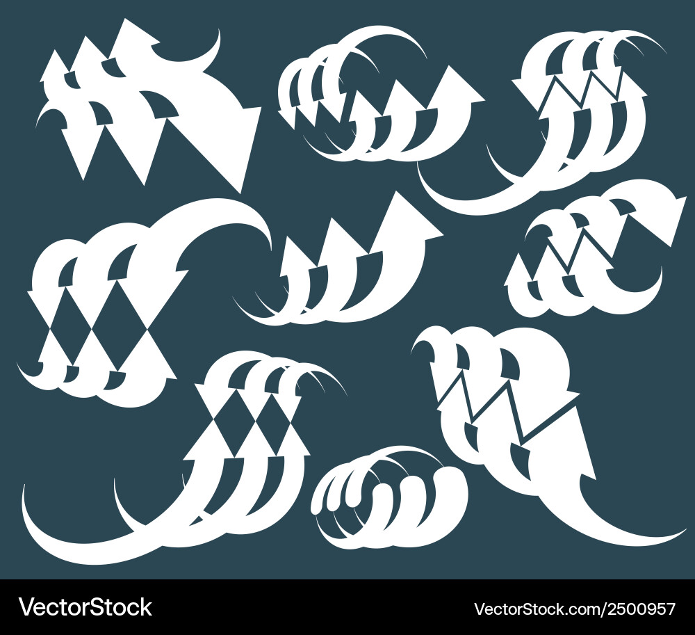 Arrows abstract symbol collection single color vector image