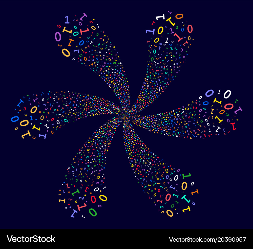 Binary digits curl spin Vector Image