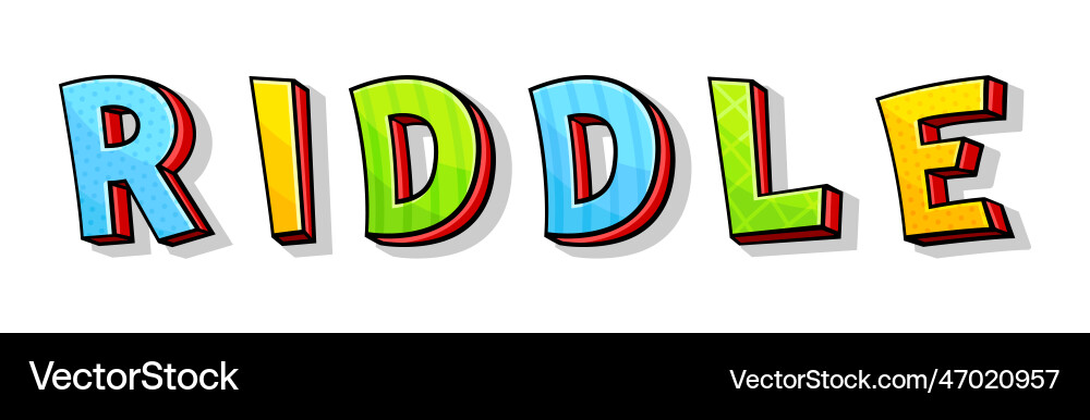 Bright Word Riddle Letter Art Vector Image