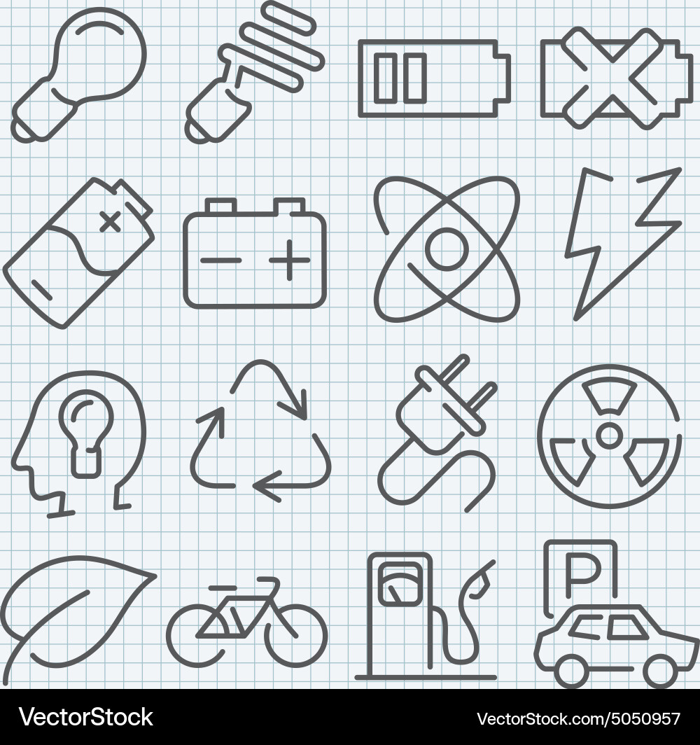 Clean icons set for web design and application vector image