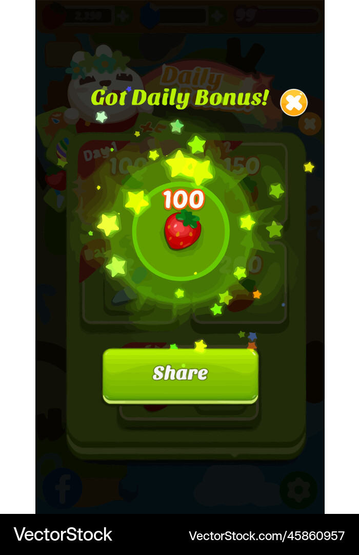 Complete set of level button game ui pop-up icon vector image