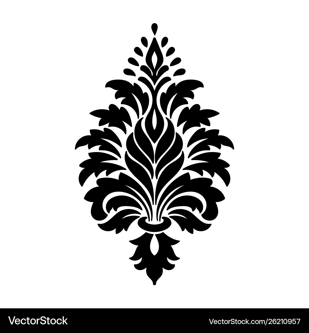 Damask element isolated central Damask element isolated central vector image
