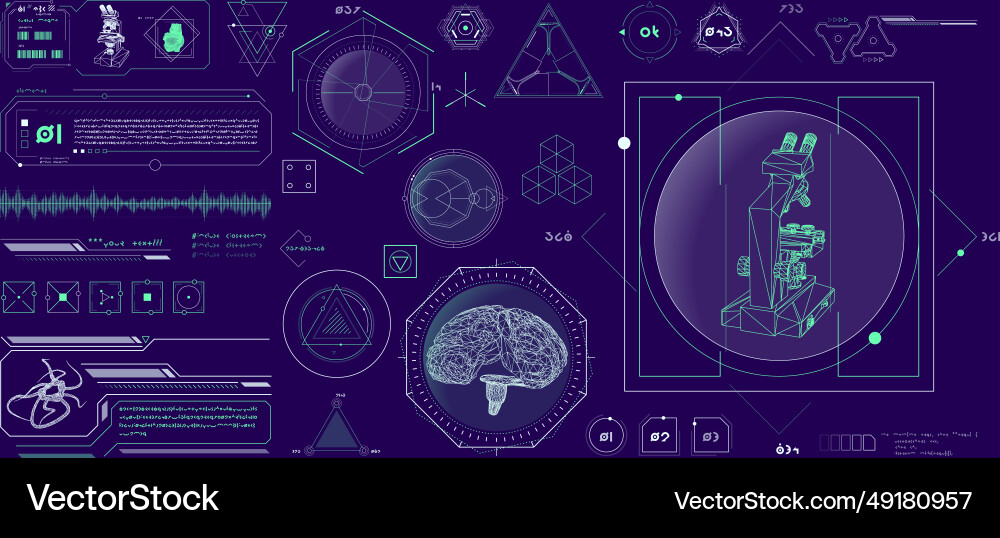 Data elements for sci-fi interface Data elements for sci-fi interface vector image