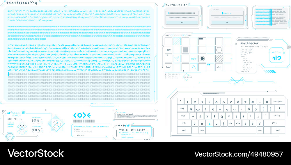 Data elements for sci-fi interface Data elements for sci-fi interface vector image